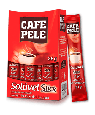 Pacote de Café Pelé Solúvel Granulado Stick 20x1