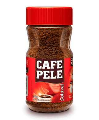 Pacote de Café Pelé Solúvel Granulado Vidro 100g
