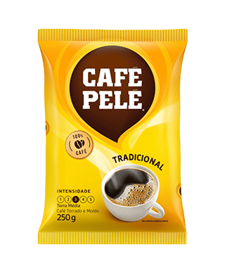 Pacote de Café Pelé Torrado e moído Tradicional Almofada 250g